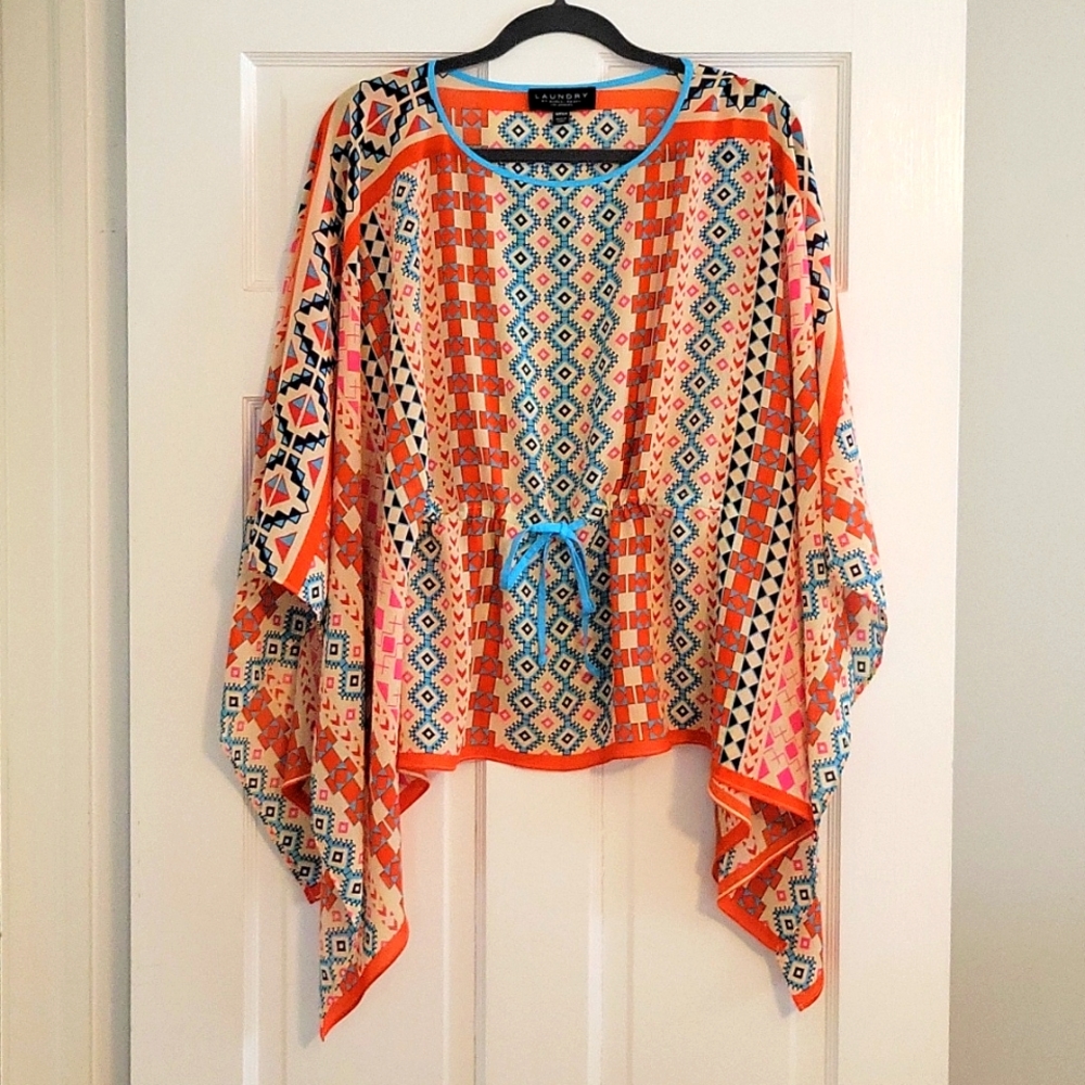 Laundry By Shelli Segal Poncho Top Size Small